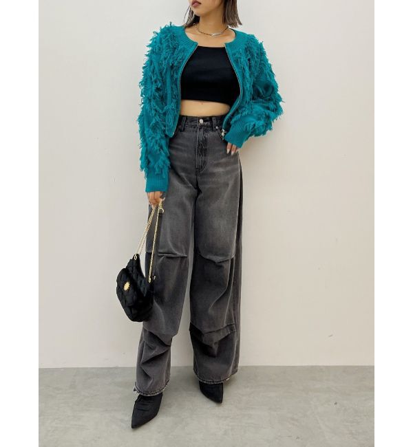 EVRIS「フリンジニットショートカーディガン」|カーディガン|