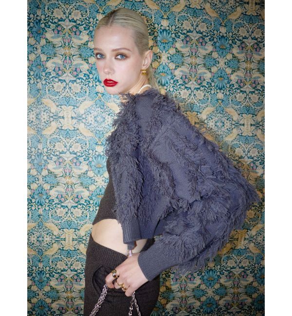 EVRIS「フリンジニットショートカーディガン」|カーディガン|