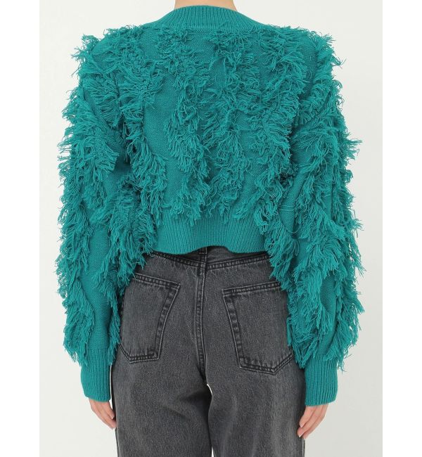 EVRIS「フリンジニットショートカーディガン」|カーディガン|