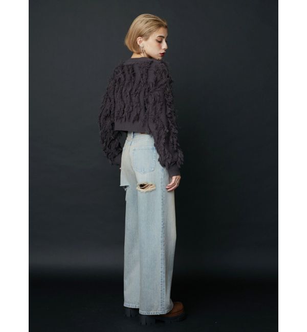 EVRIS「フリンジニットショートカーディガン」|カーディガン|