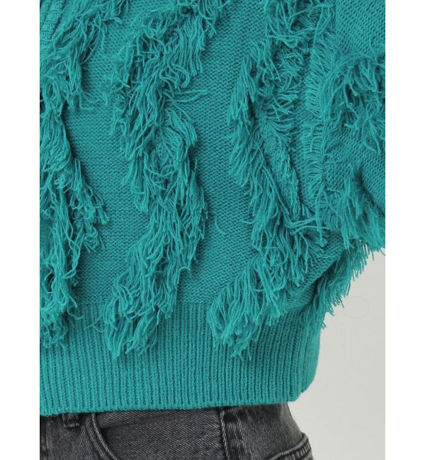 EVRIS「フリンジニットショートカーディガン」|カーディガン|