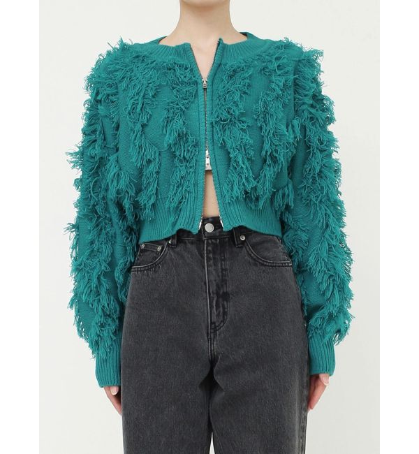 EVRIS「フリンジニットショートカーディガン」|カーディガン|