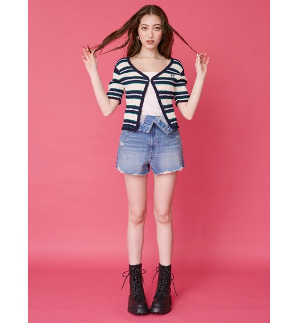 EVRIS「ウエストフラップデニムショートパンツ」|デニム|