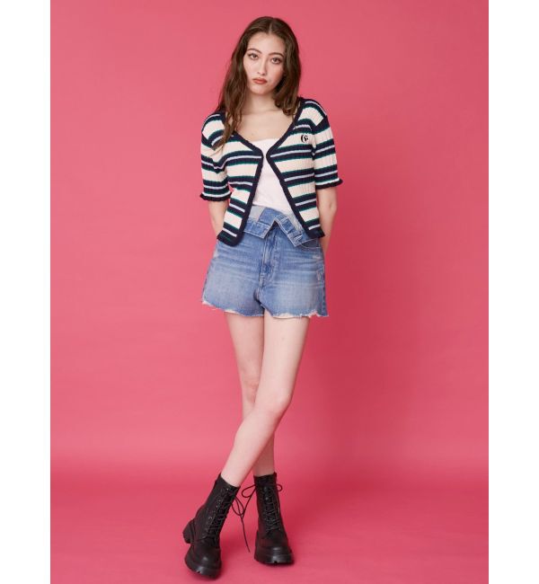 EVRIS「ウエストフラップデニムショートパンツ」|デニム|