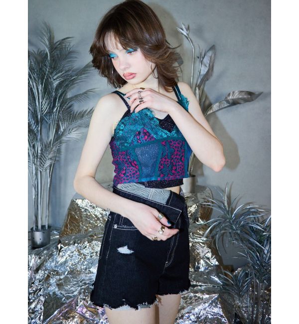 EVRIS「ウエストフラップデニムショートパンツ」|デニム|