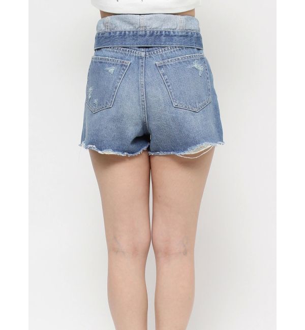 EVRIS「ウエストフラップデニムショートパンツ」|デニム|