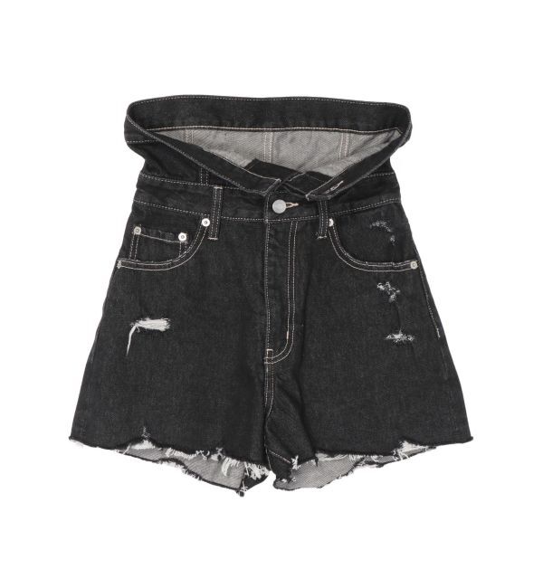 EVRIS「ウエストフラップデニムショートパンツ」|デニム|