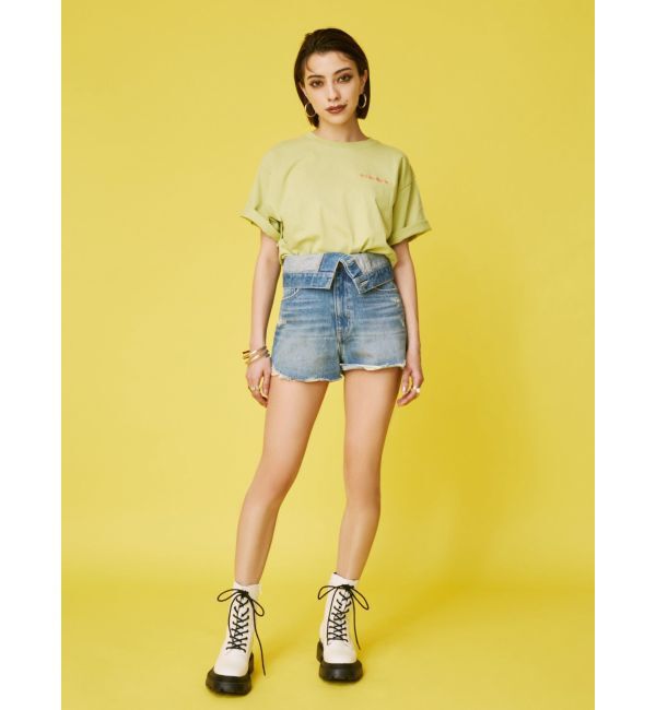 EVRIS「ウエストフラップデニムショートパンツ」|デニム|