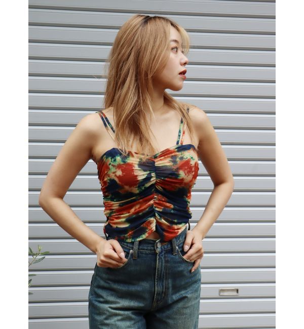 EVRIS「タイダイプリントシアーキャミソール」|キャミソール|オレンジ