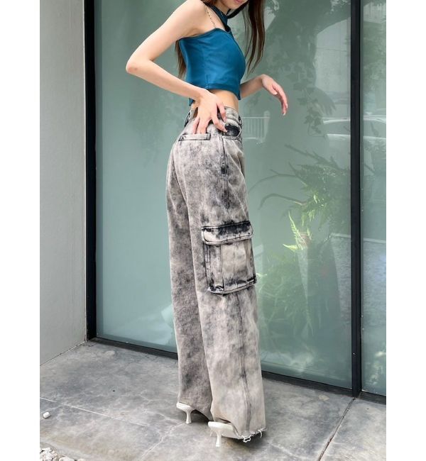 EVRIS「ブリーチデニムカーゴパンツ」|デニム|