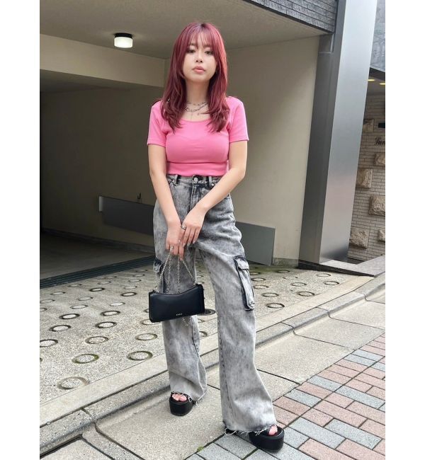 EVRIS「ブリーチデニムカーゴパンツ」|デニム|