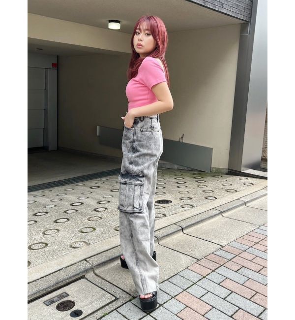 EVRIS「ブリーチデニムカーゴパンツ」|デニム|