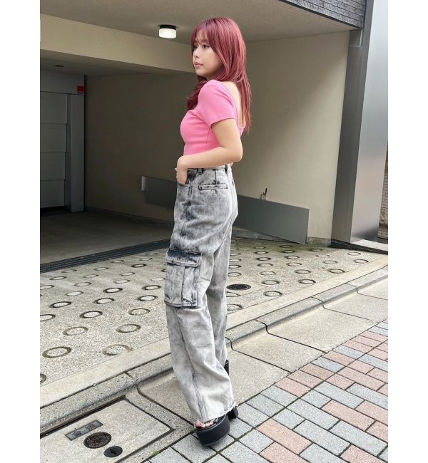 EVRIS「ブリーチデニムカーゴパンツ」|デニム|