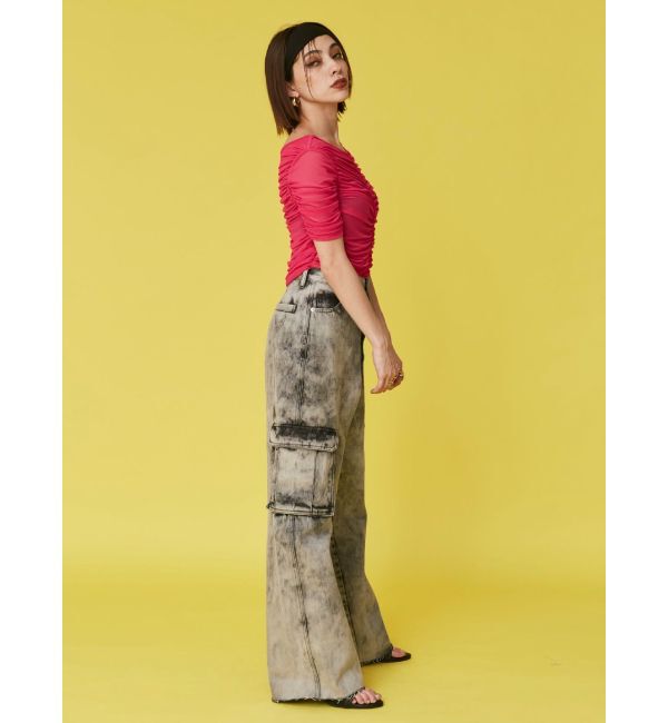 EVRIS「ブリーチデニムカーゴパンツ」|デニム|