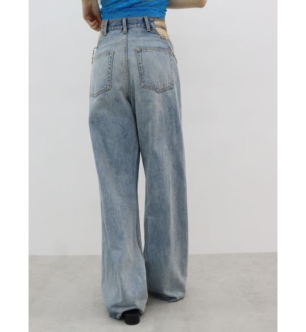 EVRIS「ウエストチェーンワイドデニムパンツ」|デニム|