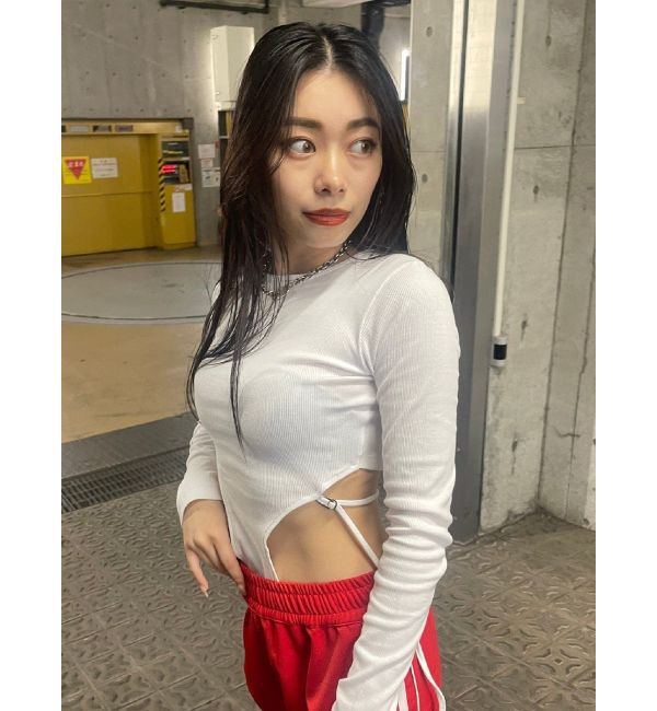 EVRIS「バックストラップリブトップス」|Tシャツ・カットソー|