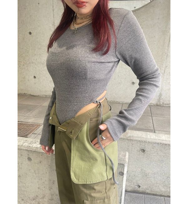 EVRIS「バックストラップリブトップス」|Tシャツ・カットソー|