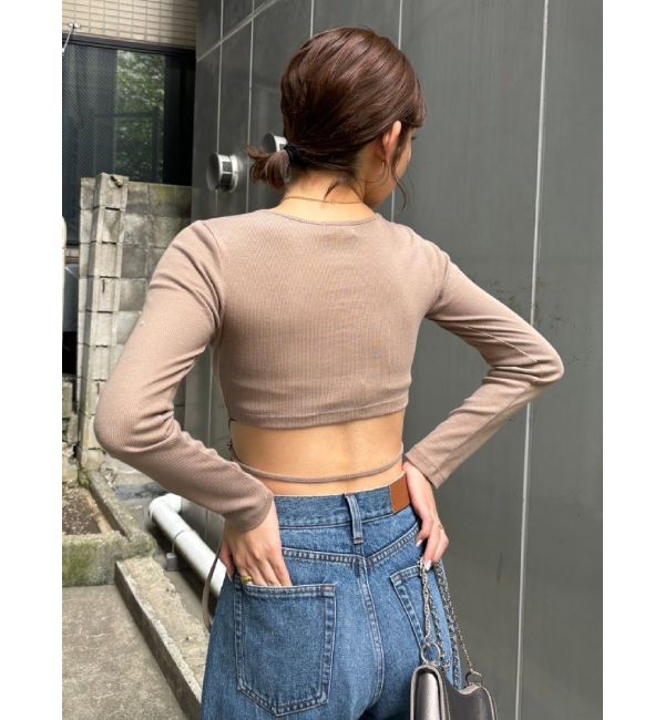 EVRIS「バックストラップリブトップス」|Tシャツ・カットソー|