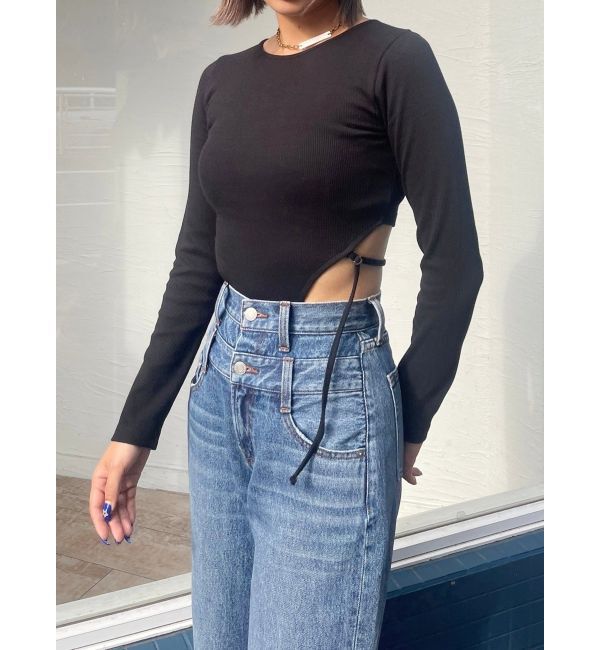 EVRIS「バックストラップリブトップス」|Tシャツ・カットソー|