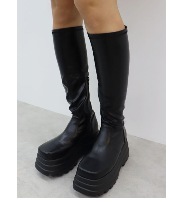 EVRIS「プラットフォームストレッチロングブーツ」|ロングブーツ|