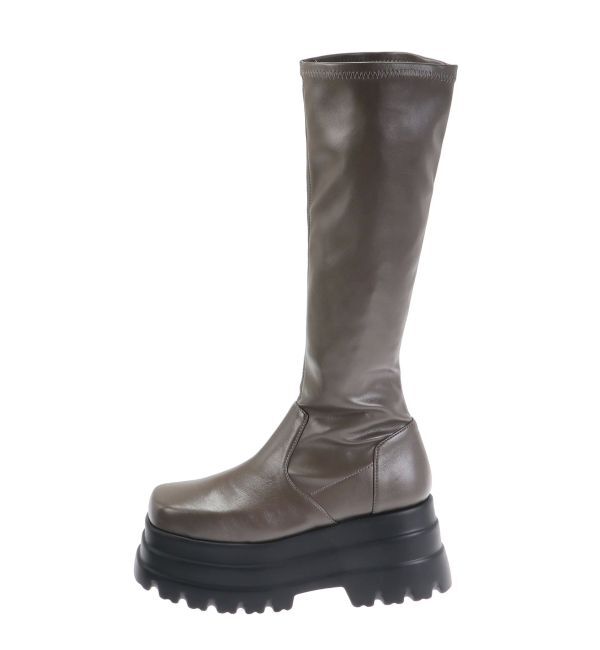 EVRIS「プラットフォームストレッチロングブーツ」|ロングブーツ|