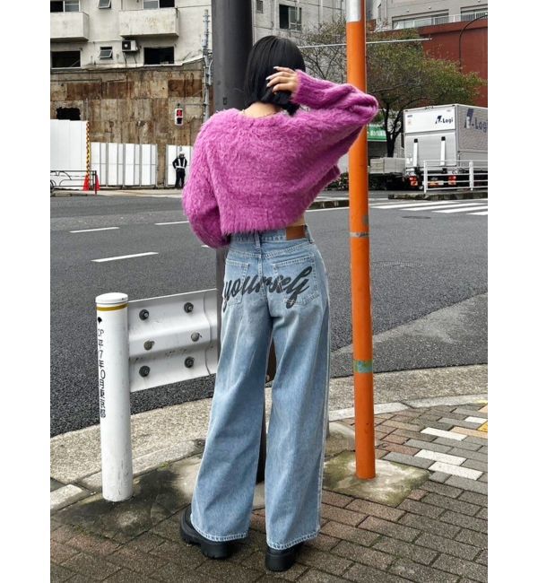EVRIS「バックロゴワイドデニムパンツ」|デニム|