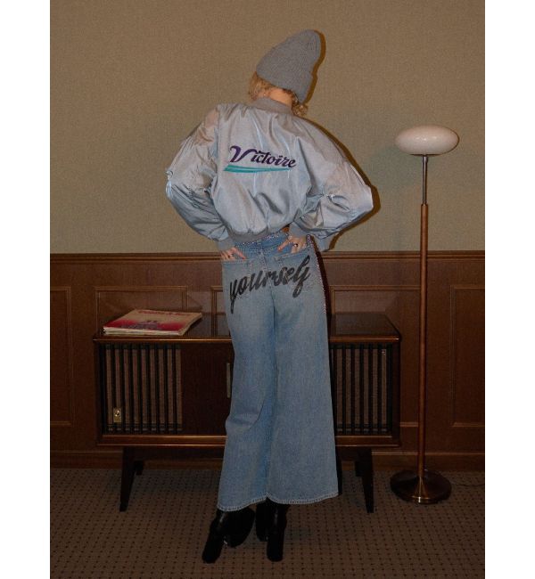 EVRIS「バックロゴワイドデニムパンツ」|デニム|