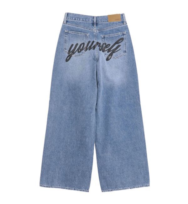 EVRIS「バックロゴワイドデニムパンツ」|デニム|