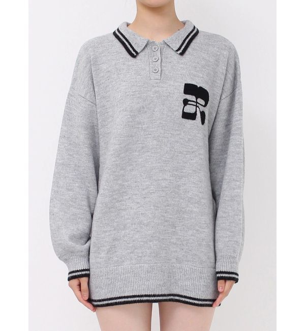 EVRIS「ワンポイントポロニットトップス」|ニット・セーター|