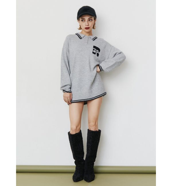 EVRIS「ワンポイントポロニットトップス」|ニット・セーター|