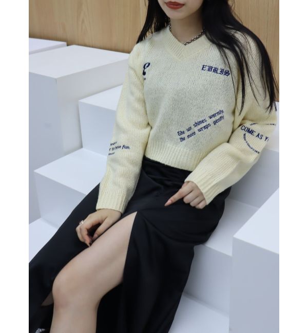 EVRIS「Embroideryニットトップス」|ニット・セーター|