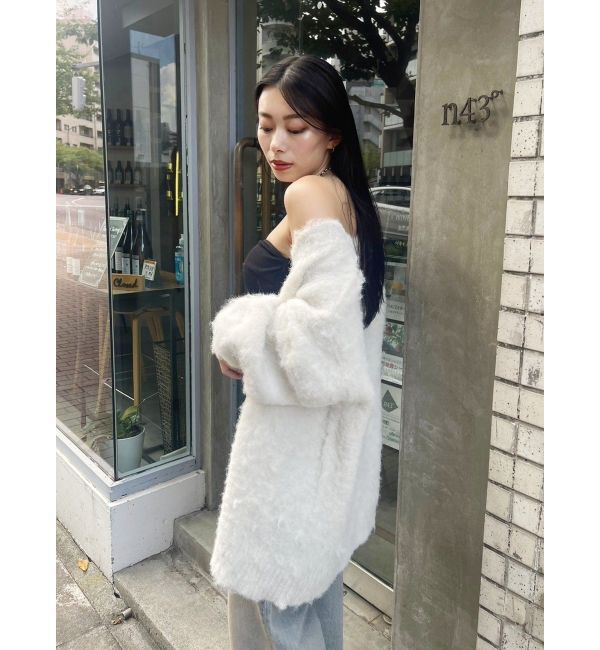 EVRIS「【WEB限定】ソフトシャギーニットカーディガン」|カーディガン|ホワイト