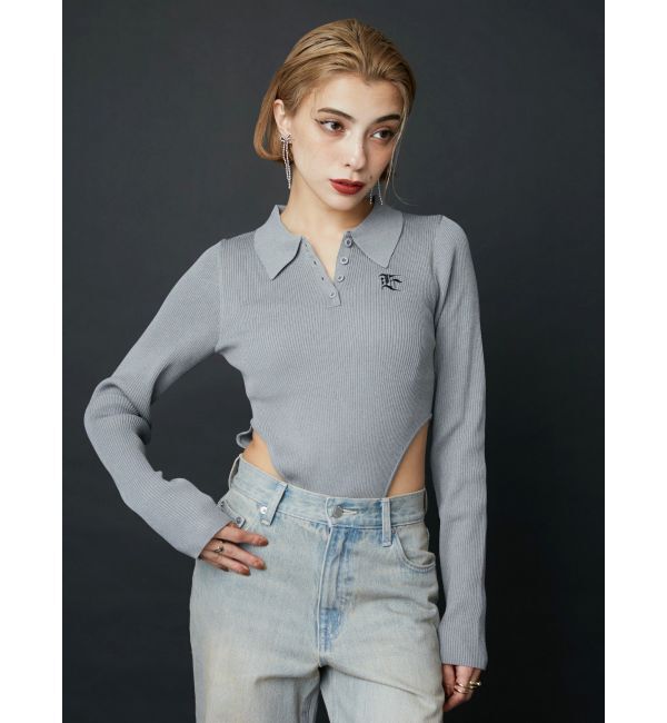 EVRIS「ロゴリブニットボディースーツ」|ニット・セーター|