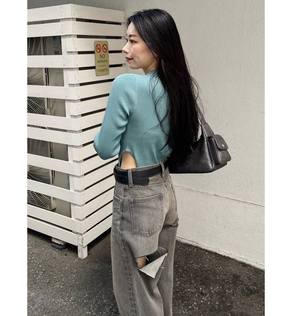 EVRIS「ロゴリブニットボディースーツ」|ニット・セーター|