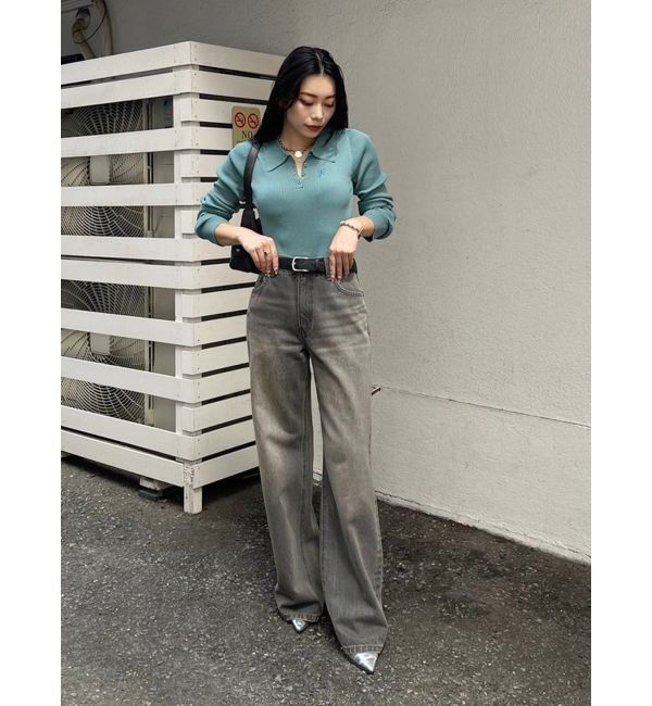 EVRIS「ロゴリブニットボディースーツ」|ニット・セーター|