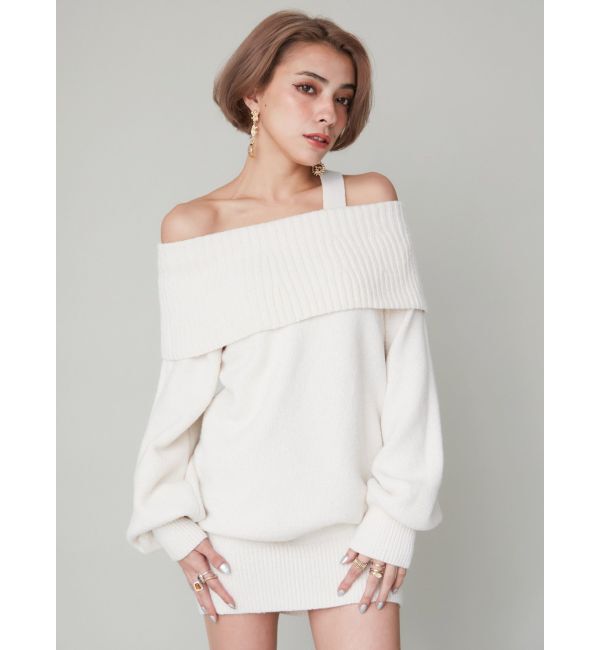 EVRIS「オフショルニットワンピース」|ワンピース|