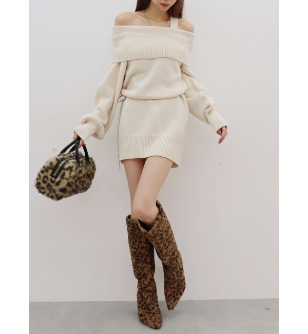 EVRIS「オフショルニットワンピース」|ワンピース|