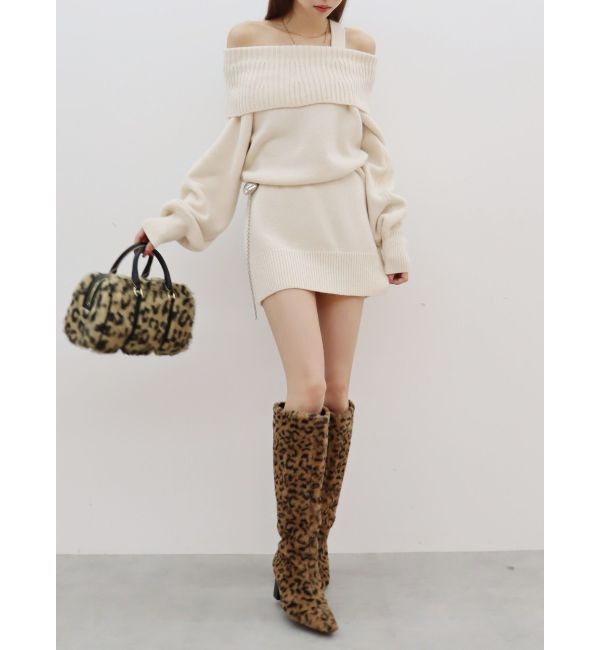 EVRIS「オフショルニットワンピース」|ワンピース|