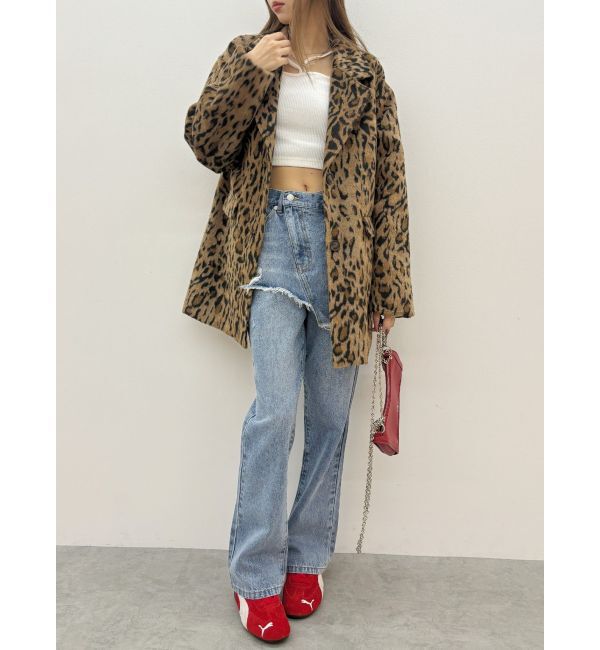 EVRIS「ラップデザインフレアデニムパンツ」|デニム|