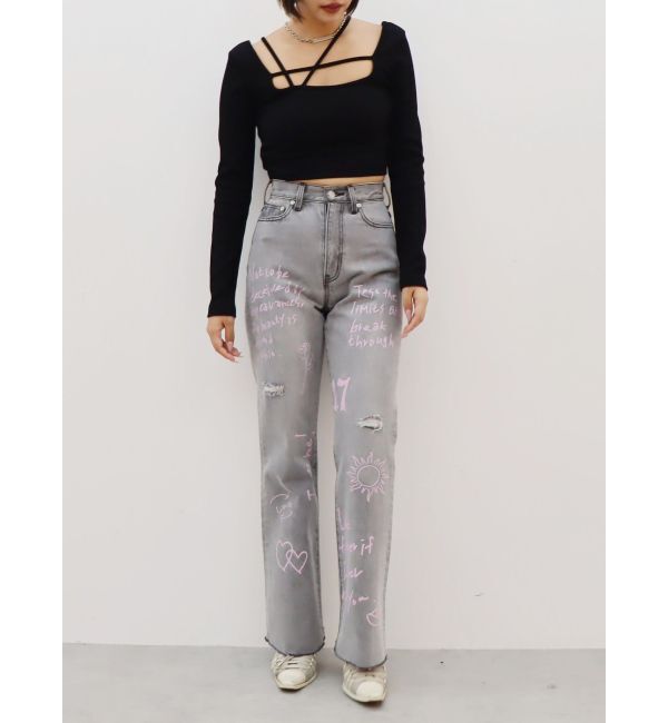 EVRIS「オリジナルグラフィックデニムパンツ」|デニム|