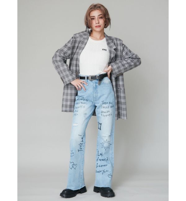 EVRIS「オリジナルグラフィックデニムパンツ」|デニム|