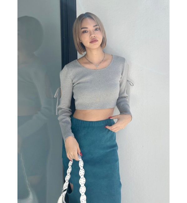 EVRIS「オープンアームリボンニットトップス」|ニット・セーター|