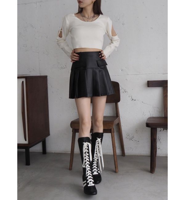 EVRIS「オープンアームリボンニットトップス」|ニット・セーター|