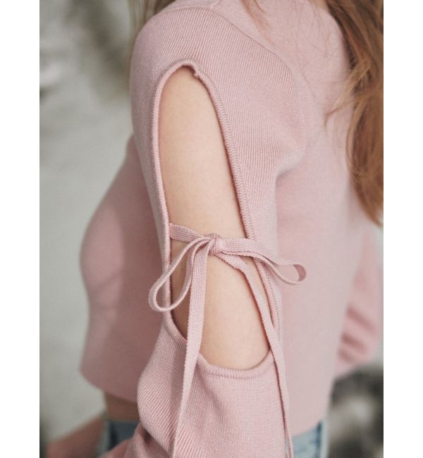 EVRIS「オープンアームリボンニットトップス」|ニット・セーター|