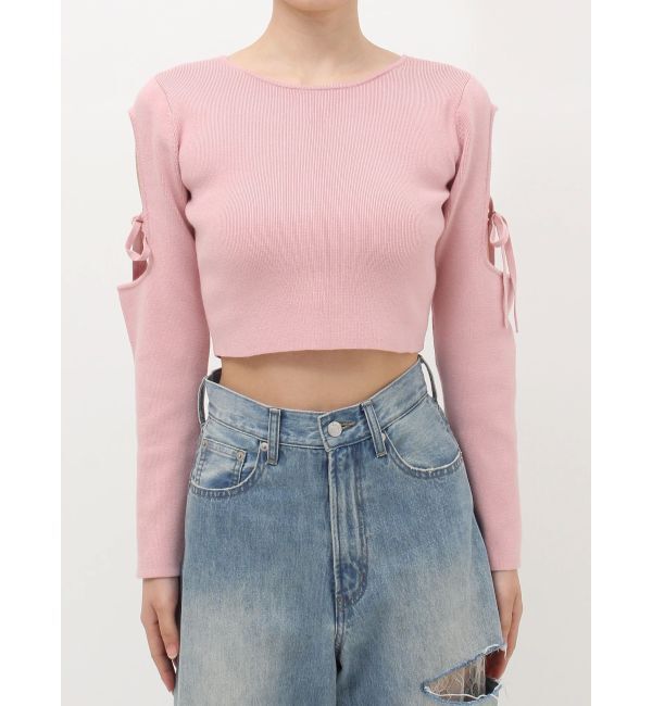 EVRIS「オープンアームリボンニットトップス」|ニット・セーター|