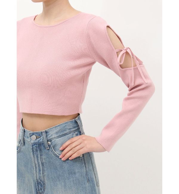 EVRIS「オープンアームリボンニットトップス」|ニット・セーター|