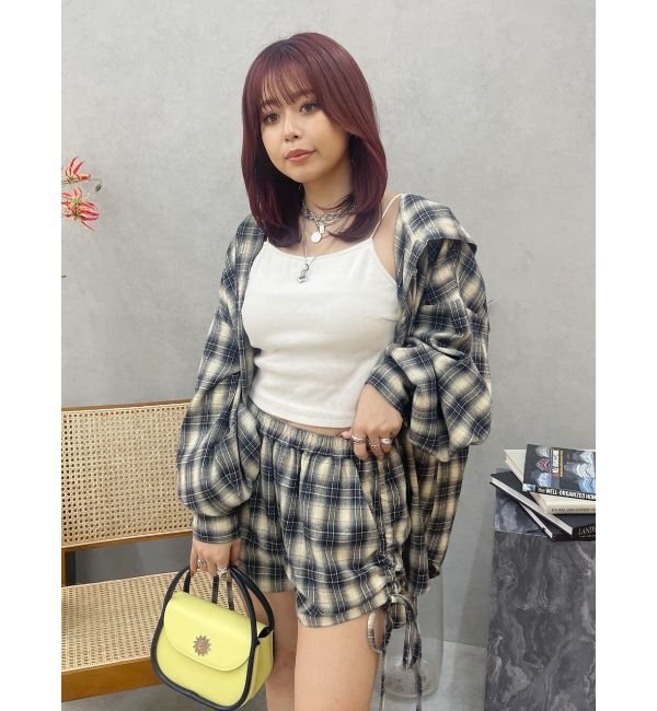 EVRIS「サイドギャザーチェックショートパンツ【セットアップ着用可能】」|その他|