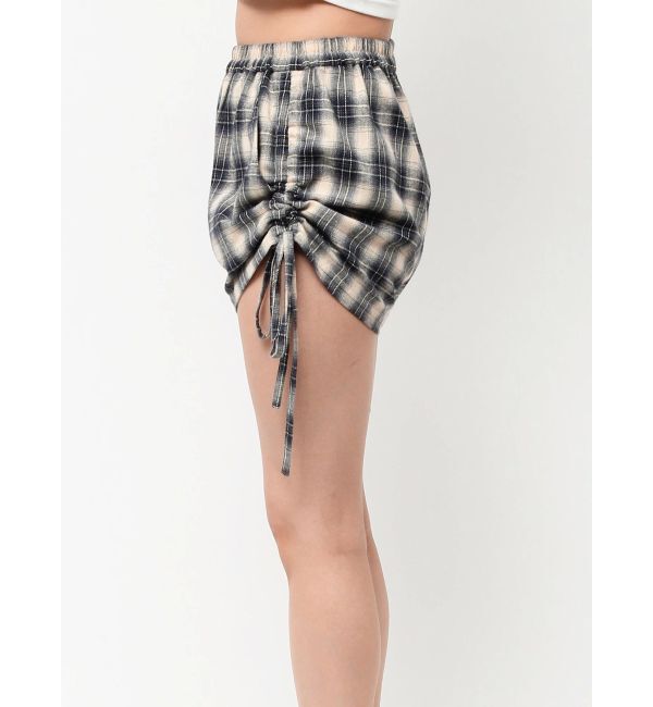 EVRIS「サイドギャザーチェックショートパンツ【セットアップ着用可能】」|その他|