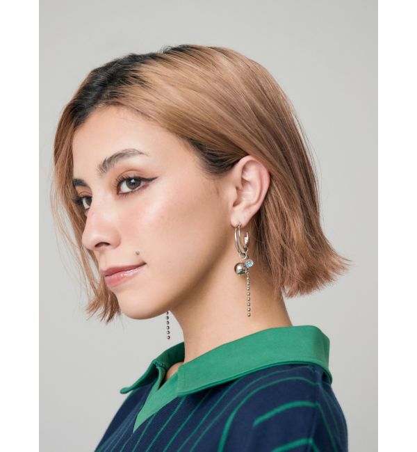 EVRIS「チェーンコンビアシンメトリーピアス」|ピアス|