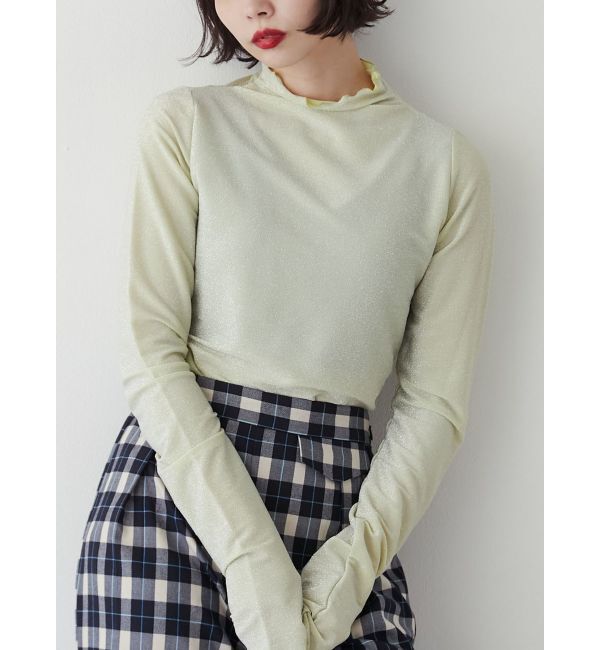 jouetie「ラメハイネックトップス」|Tシャツ・カットソー|グリーン